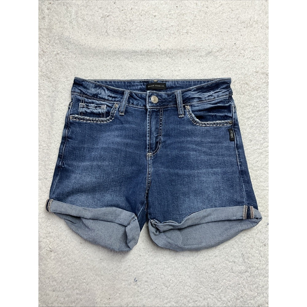 Silver Jeans Co Elyse Shorts Women's Size W26xL4 Mid Rise Denim Short